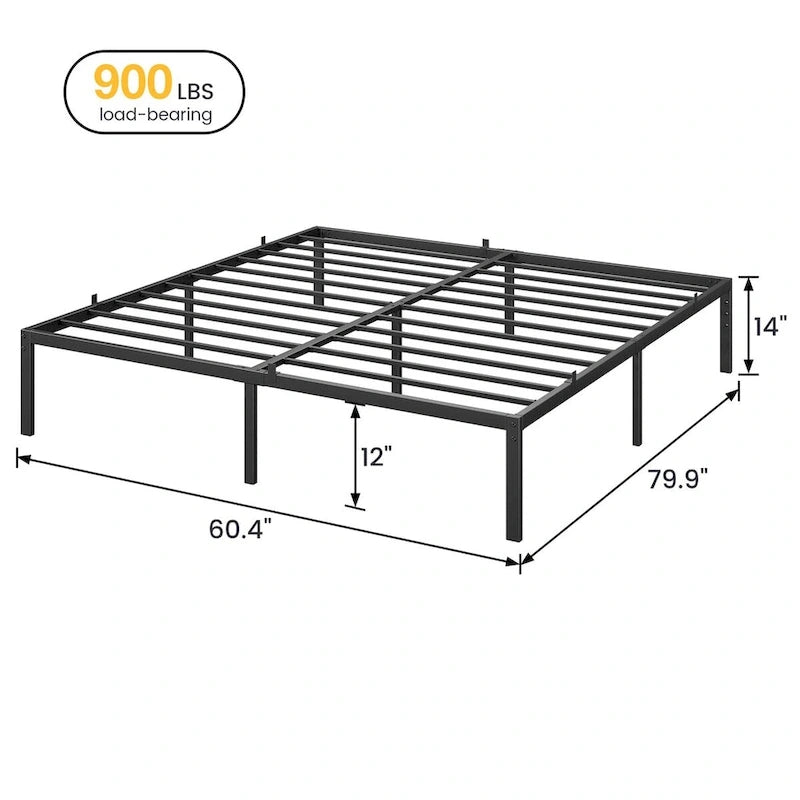 14 Inch Heavy Duty Metal Platform Bed Frame, No Box Spring Needed