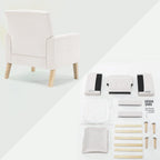 Linen and Walnut Legs Mid Century Modern Button Tufted Accent Chair - 29.53 H X 30 W X 33.07 D