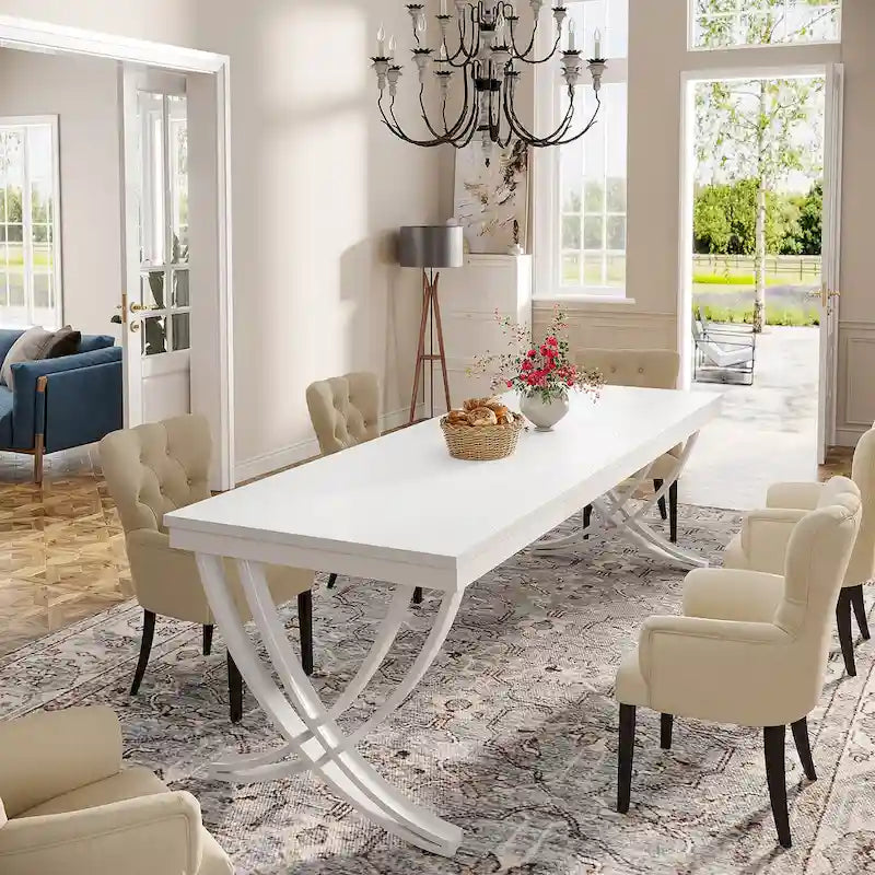 78 inch Extra Long Rectangular Kitchen Dining Dinner Table for 6-8
