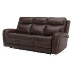 Leather Dual Power Reclining Sofa - Cognac