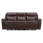 Leather Dual Power Reclining Sofa - Cognac