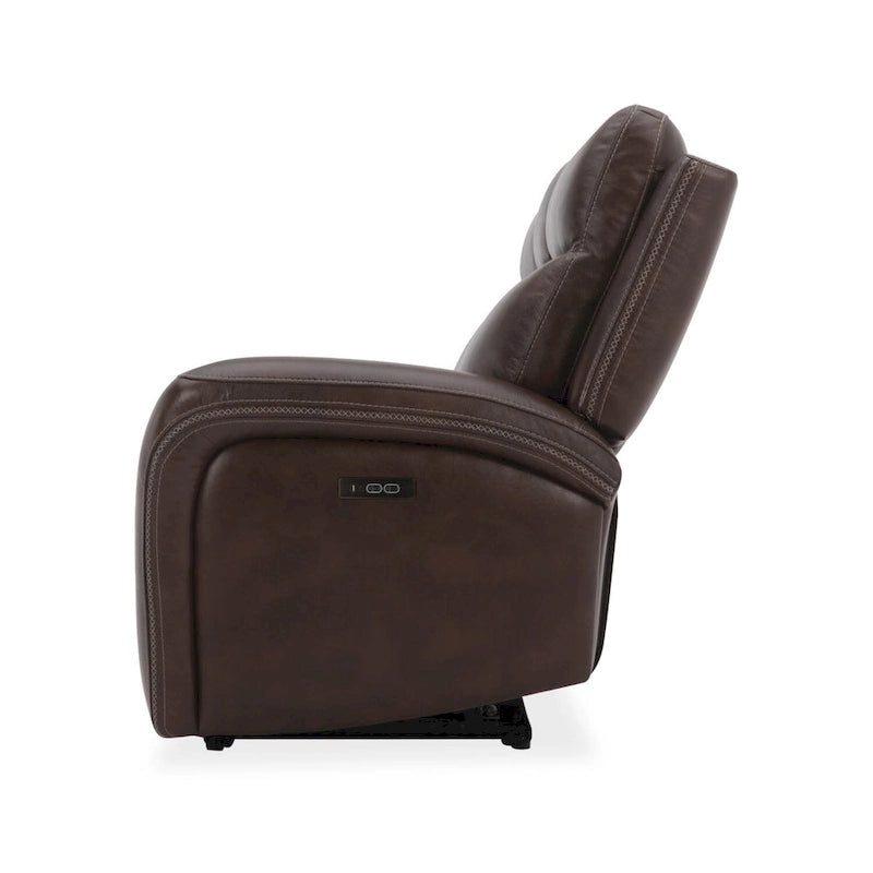 Leather Dual Power Reclining Sofa - Cognac